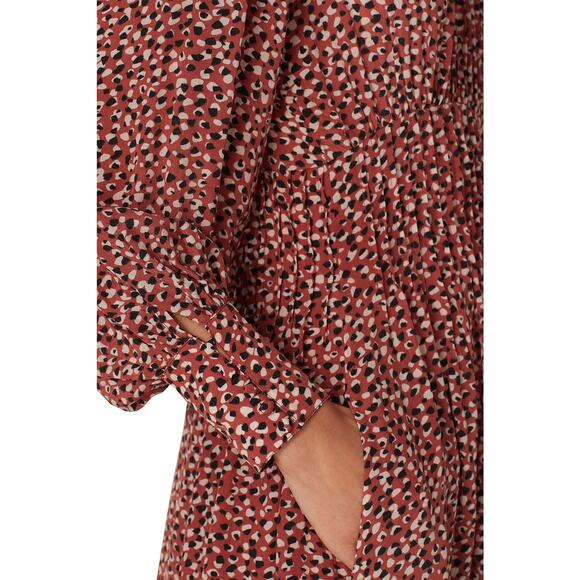 BB‎ Dakota Wild in Style Dress Size XS Midi Long Sleeve Rust Tone - Picture 6 of 12